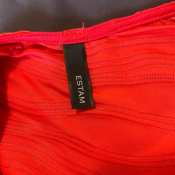 Sheer Ribbed small Red BodyCon Dress - Picture 4 of 5